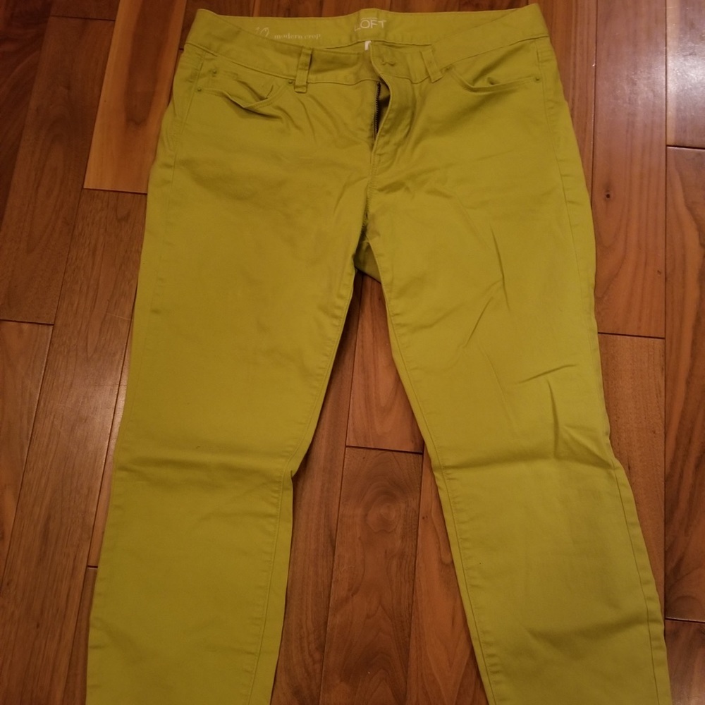 Green modern crop Loft jeans